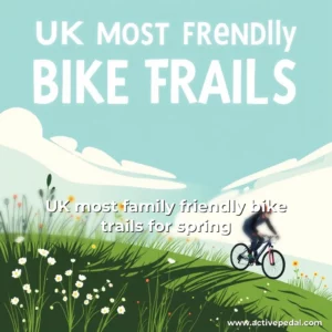 Artistic representation for UK most family friendly bike trails for spring