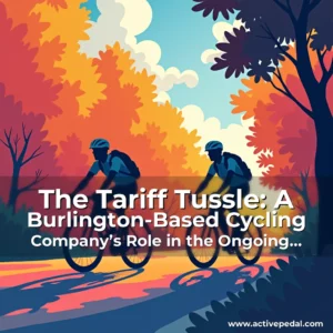 Artistic representation for The Tariff Tussle: A Burlington-Based Cycling Company’s Role in the Ongoing Legal Battle
