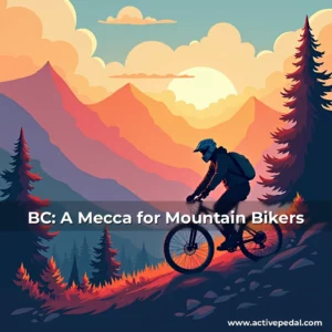 Artistic representation for BC: A Mecca for Mountain Bikers